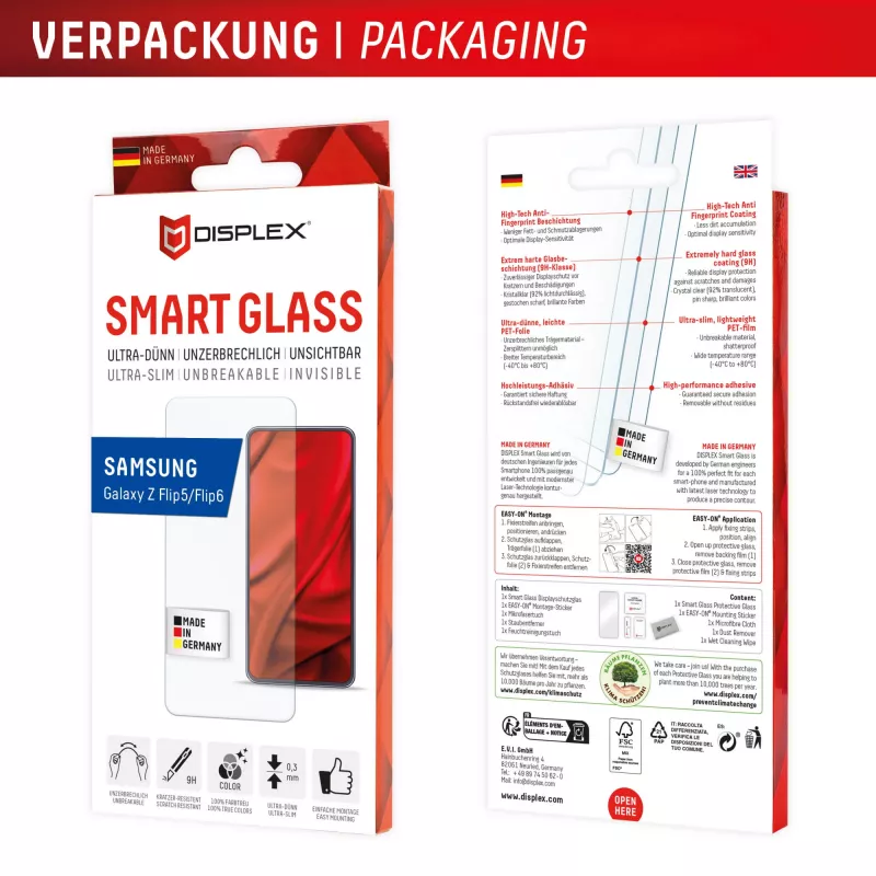 Displex Smart Glass pellicola protettiva per Samsung Galaxy Z Flip5/Z Flip6 (02024)