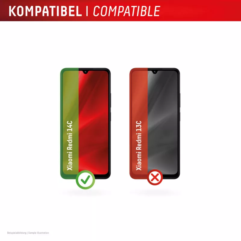 Displex Smart Glass (9H) per Xiaomi Redmi 14C, adesivo di montaggio, infrangibile