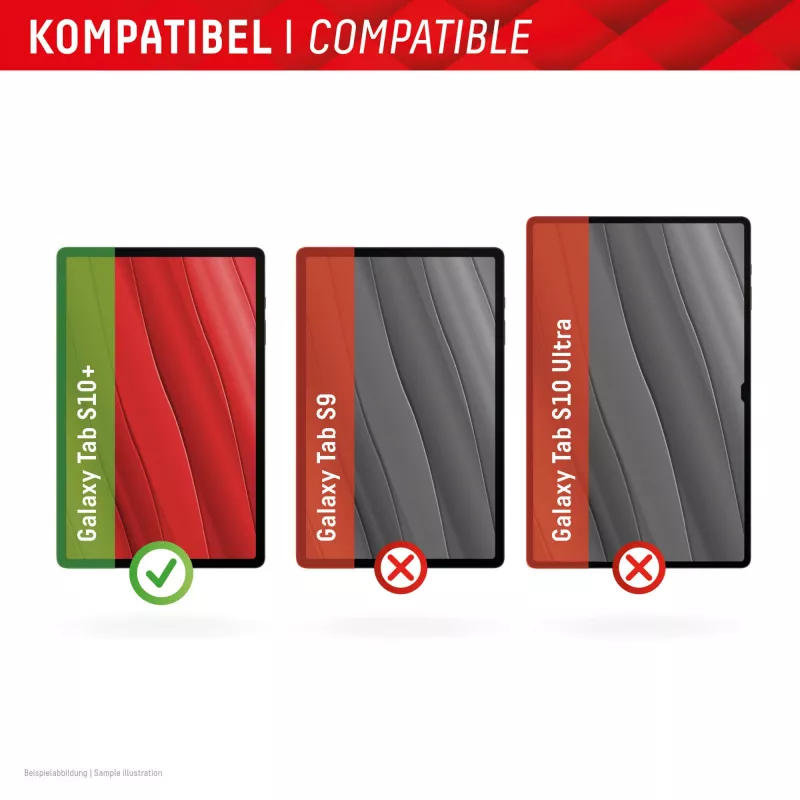 Displex Tablet Glass (9H) per Samsung Galaxy Tab S10+, cornice di montaggio Eco, infrangibile