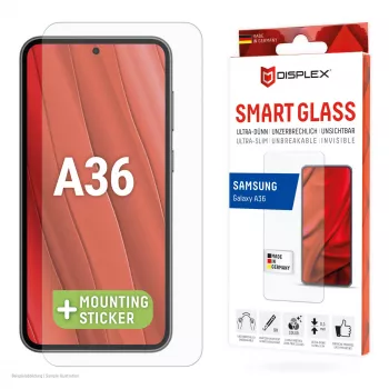 Displex Smart Glass (9H) per Samsung Galaxy A36, adesivo di montaggio, infrangibile