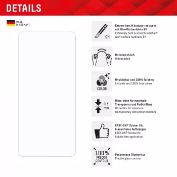 Displex Smart Glass (9H) per Xiaomi Redmi Note 14, adesivo di montaggio, infrangibile