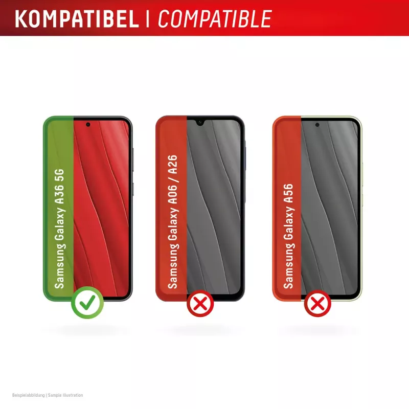 Pellicola protettiva display in vetro temperato + cover per Samsung Galaxy A36 di e.v.i., cornice di montaggio Eco, antigraffio, trasparente