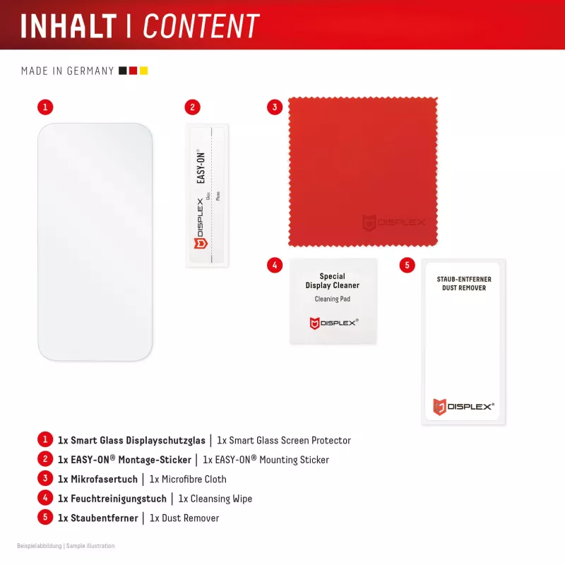 Displex Smart Glass (9H) per Apple iPhone Air, adesivo di montaggio, infrangibile