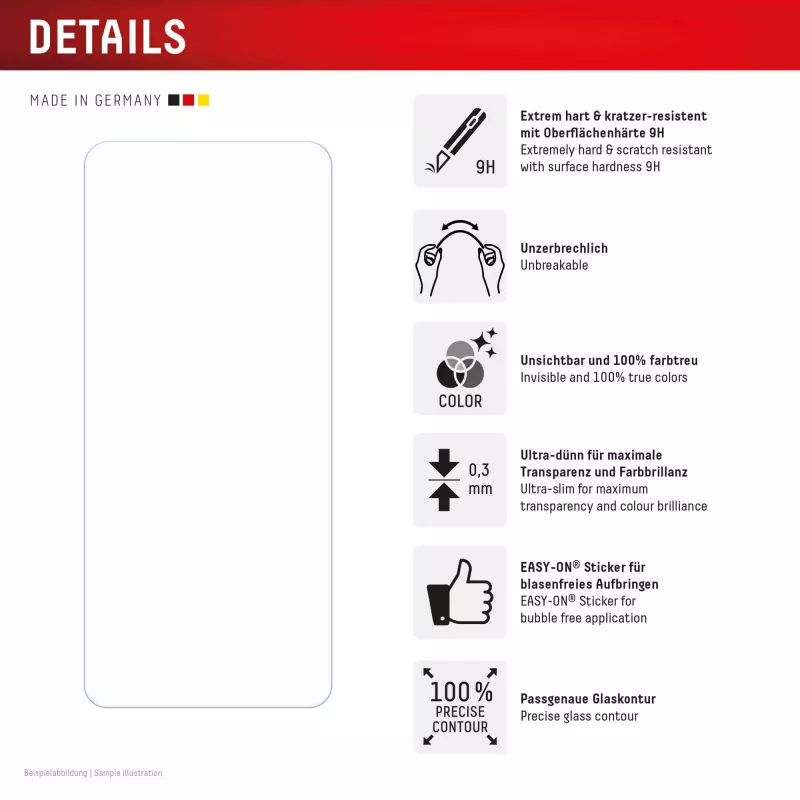 e.v.i. DISPLEX Smart Glass per Xiaomi Redmi 15C — pellicola in vetro temperato, modello 02198