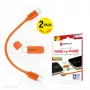 Displex caricabatterie di emergenza phone-to-phone, USB-C a USB-C, connettore mini + cavo flessibile, set compatto da 2