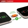 Displex caricabatterie di emergenza phone-to-phone, USB-C a USB-C, connettore mini + cavo flessibile, set compatto da 2