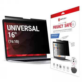 Filtro privacy e.v.i. Displex PRIVACY SAFE magnetico 2 vie per laptop / notebook 16 pollici (16:10), senza cornice, lucido/opaco, 3H