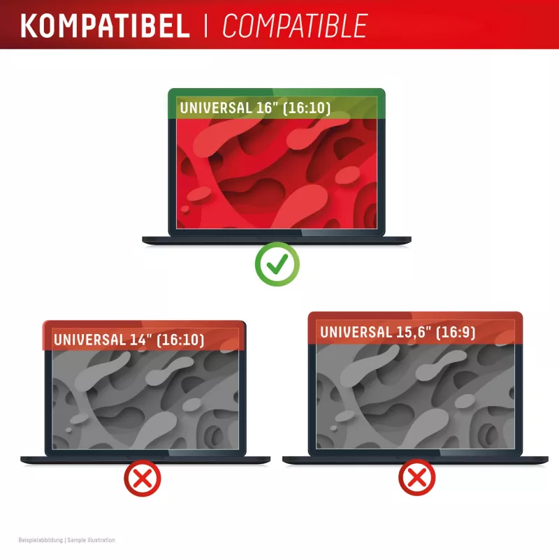 Filtro privacy e.v.i. Displex PRIVACY SAFE magnetico 2 vie per laptop / notebook 16 pollici (16:10), senza cornice, lucido/opaco, 3H