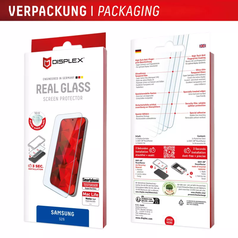 Displex protezione display (10H) per Samsung S26, antigraffio