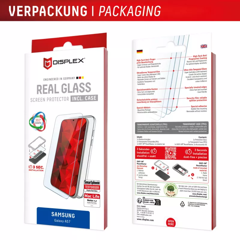 Displex protezione display + custodia per Samsung A57, antigraffio
