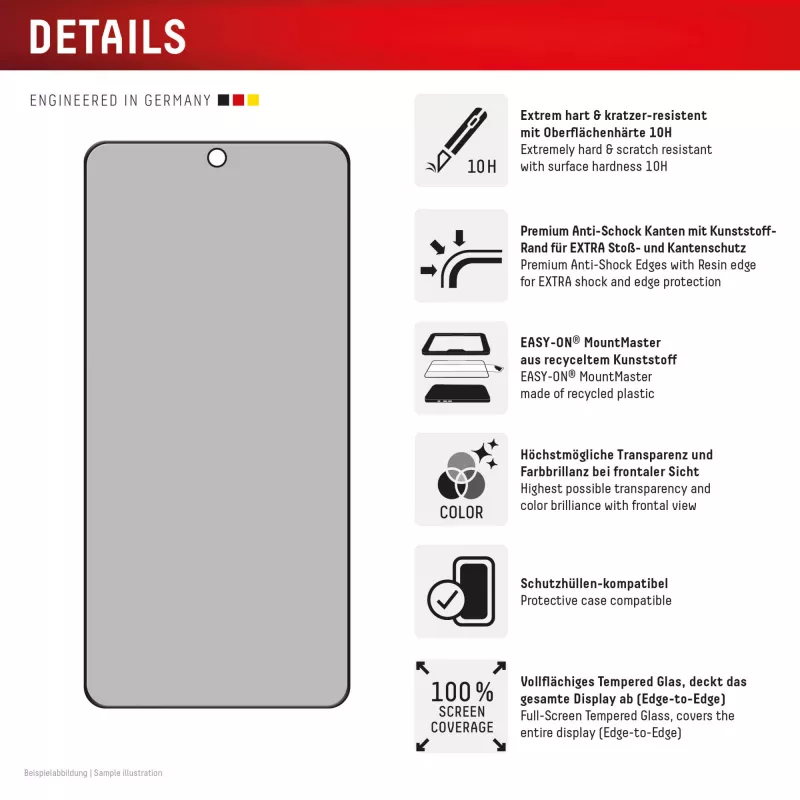Displex pellicola protettiva privacy (10H) per Samsung S26+, filtro privacy