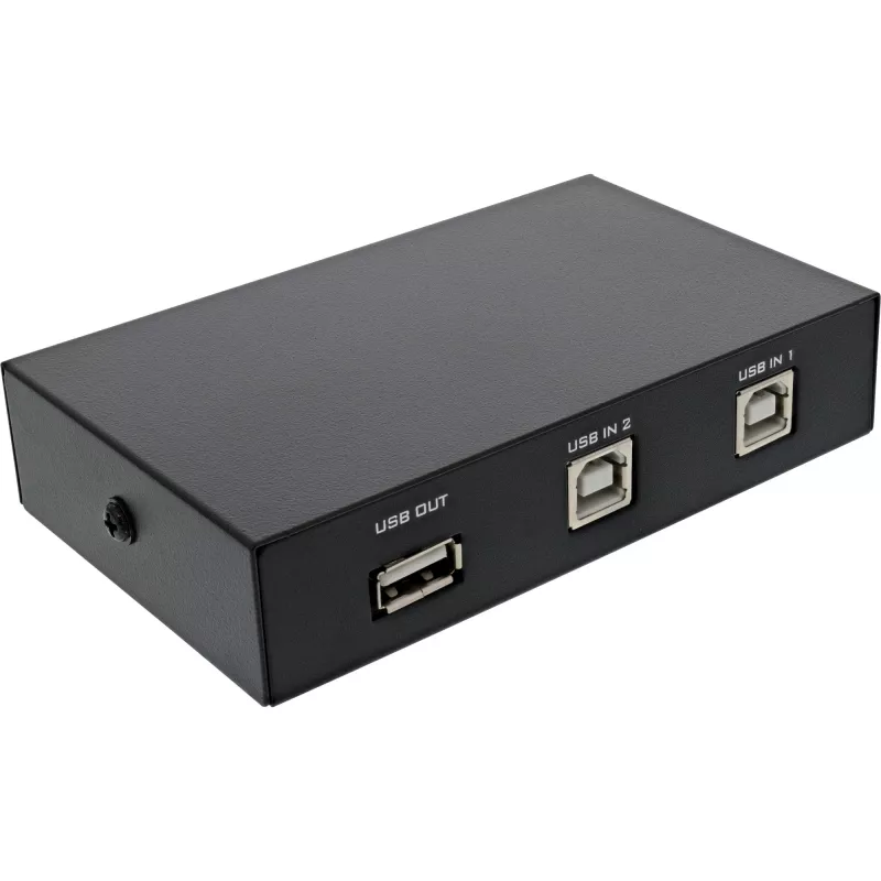 InLine switch USB 2.0 manuale, dispositivo USB-A su 2 computer