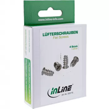Vite per ventola InLine 5,0×10,0 mm nichelata, confezione da 4