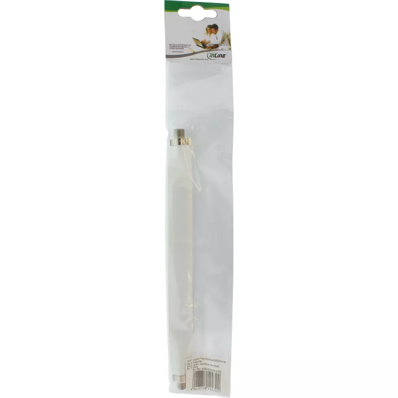 Passacavo per finestra per cavo SAT InLine connettore F maschio–maschio, bianco, 21×220×13 mm