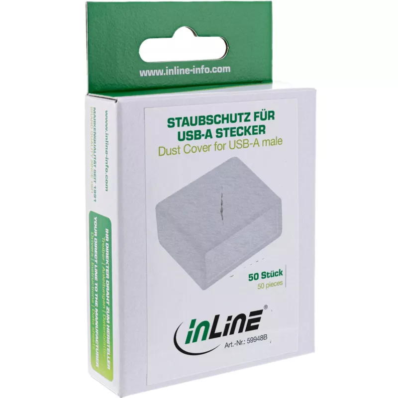 InLine tappo parapolvere per connettore USB-A maschio, bianco, 50 pz.