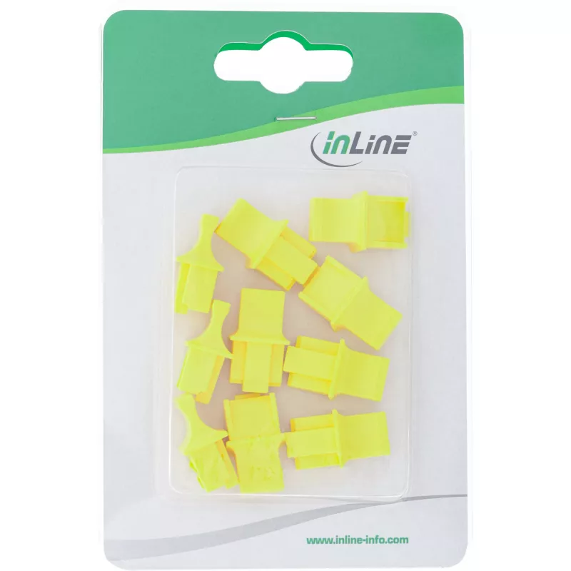 InLine tappo parapolvere per connettore RJ45 femmina, giallo, 10 pz.