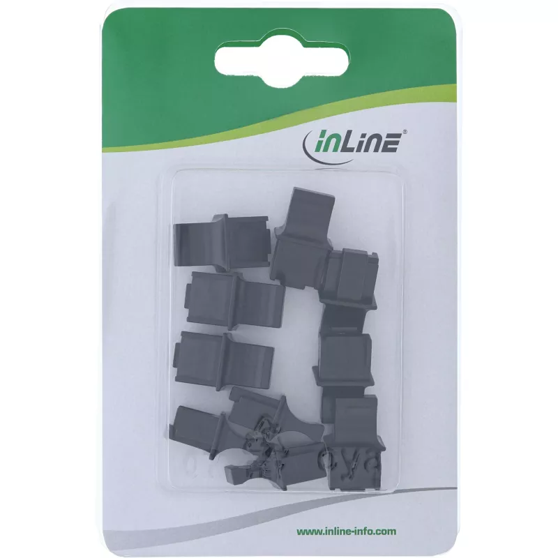 Tappo parapolvere per connettore RJ45 femmina InLine 59942C nero 10 pz.