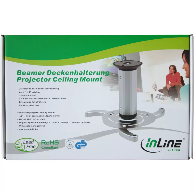 Supporto per proiettore InLine 23134A altezza 130/200 mm max. 10 kg