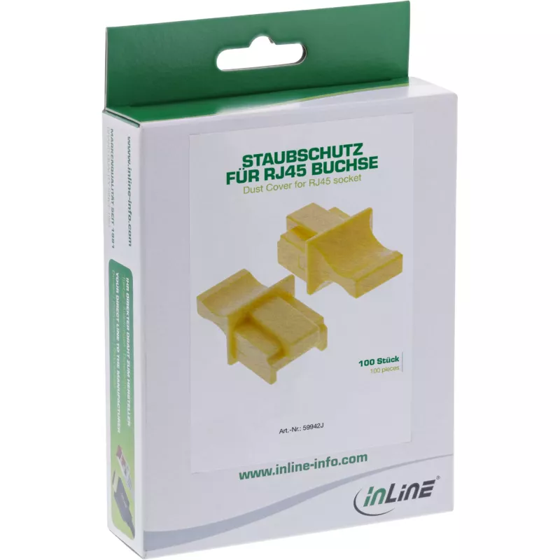 InLine tappo parapolvere per connettore RJ45 femmina, giallo, 100 pz.