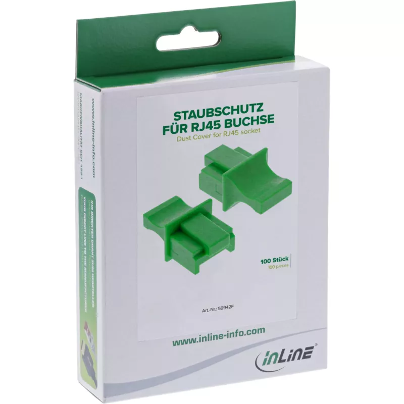 InLine tappo parapolvere per connettore RJ45 femmina, verde, 100 pz.