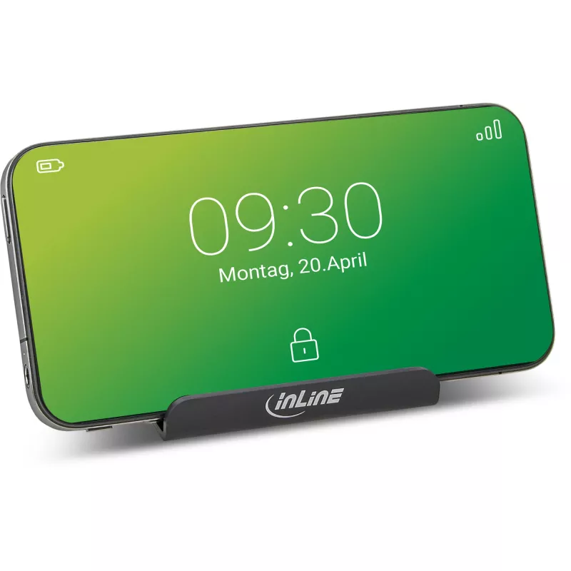 InLine supporto per smartphone e cellulare da scrivania, supporto passivo, nero