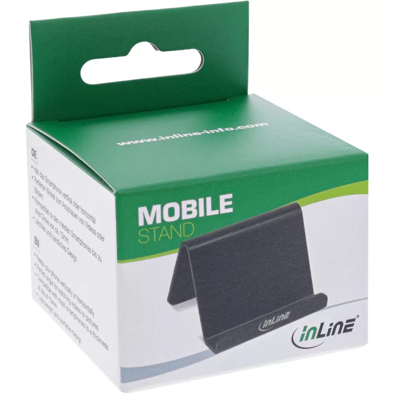 InLine supporto per smartphone e cellulare da scrivania, supporto passivo, nero