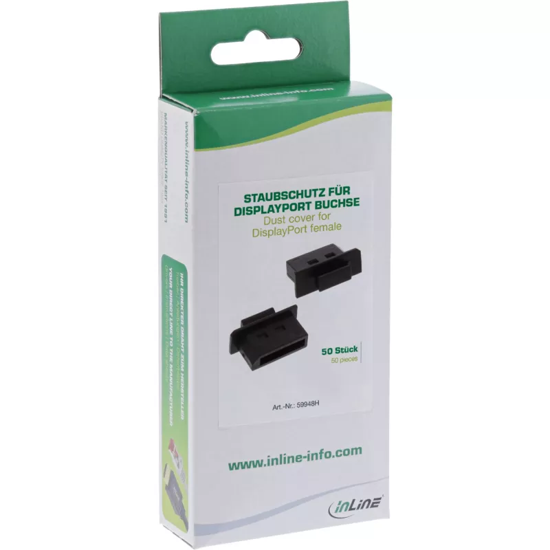 InLine tappo parapolvere per connettore DisplayPort femmina, nero, 50 pz.