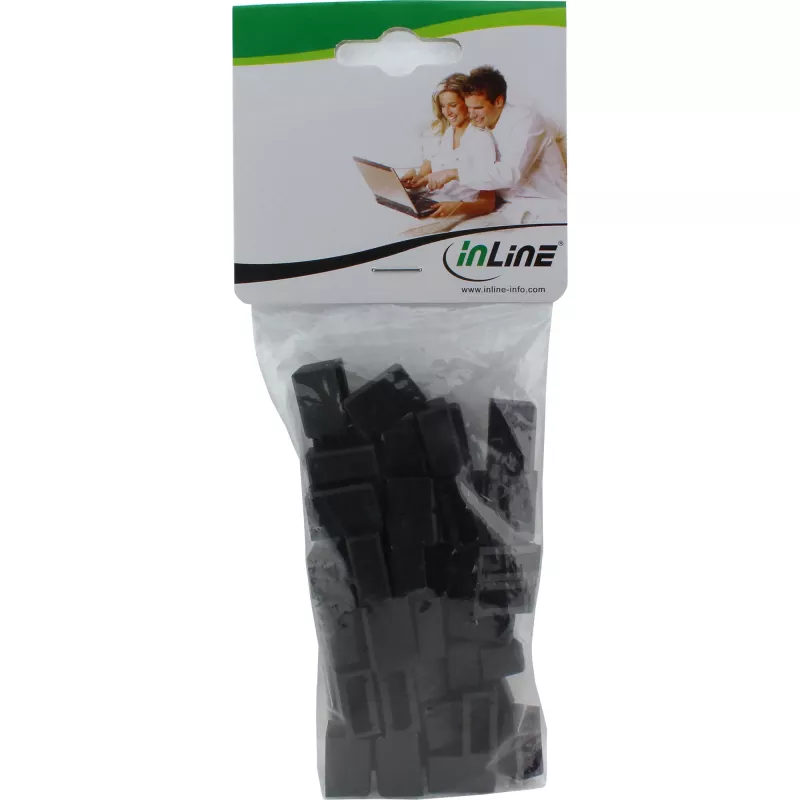InLine tappo parapolvere per connettore DisplayPort maschio, nero, 50 pz.