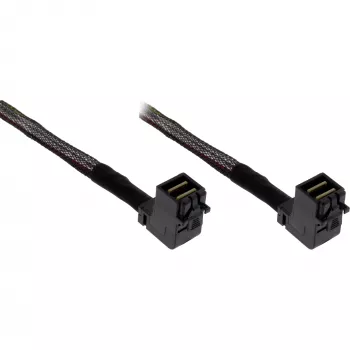 InLine cavo Mini-SAS-HD SFF-8643 a SFF-8643, angolare su entrambi i lati, Sideband, 1 m