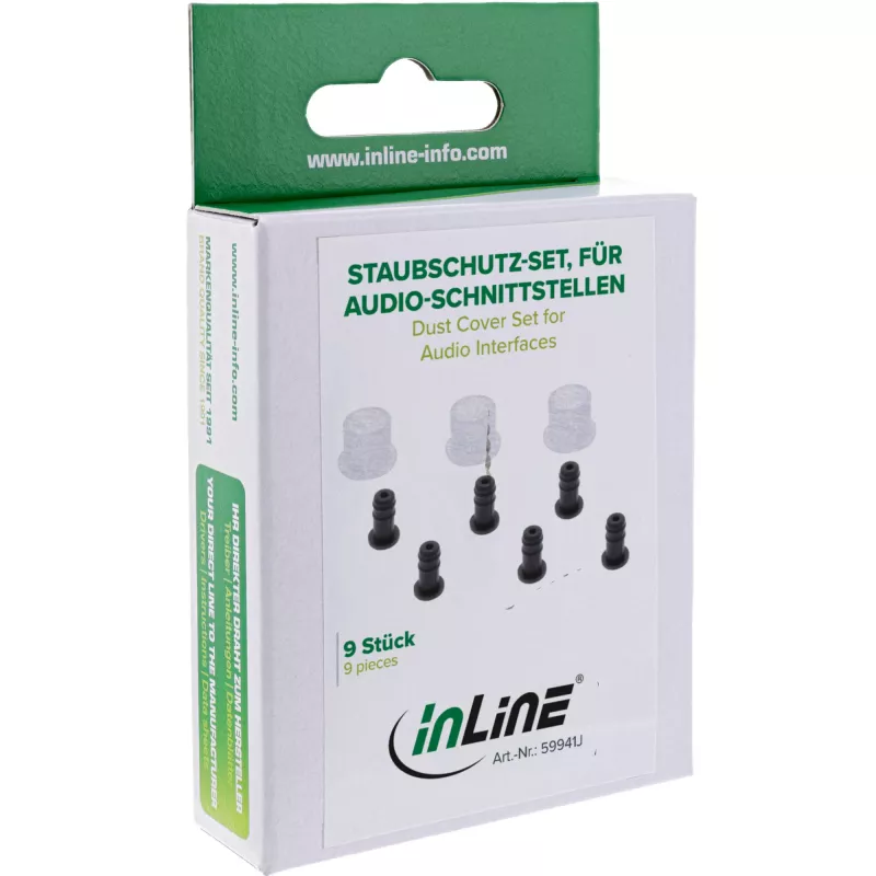 Set di tappi antipolvere InLine per interfacce audio RCA + 3,5 mm 9 pz. InLine 59941J