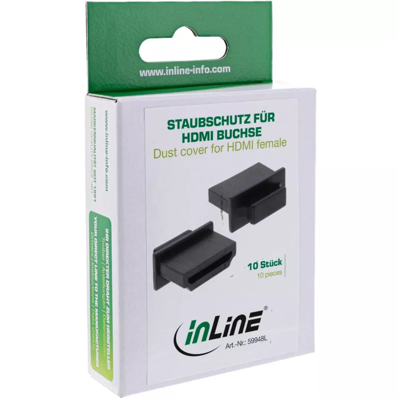 Tappo antipolvere InLine per connettore femmina HDMI nero 10 pz.