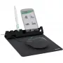 Tappetino mouse InLine 55261 — sottomano multifunzionale in gomma con porta smartphone e penna, 250×? mm, nero