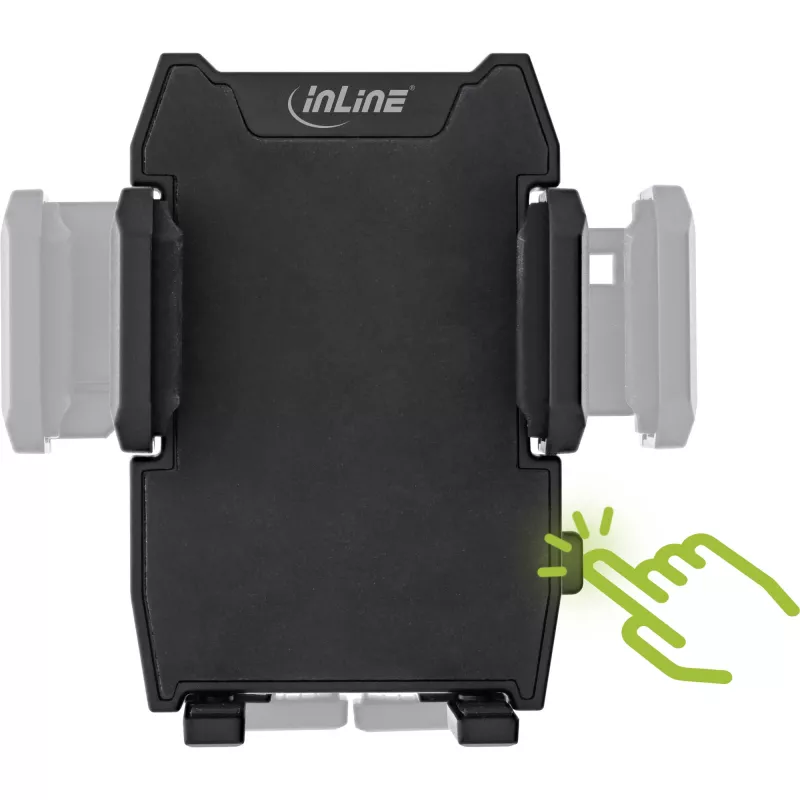 Supporto auto per smartphone InLine ONE CLICK EASY II — supporto passivo universale, nero
