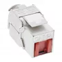 Modulo snap-in keystone jack RJ45 InLine Cat.6a, con copertura antipolvere rossa