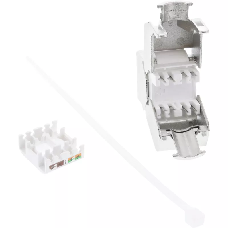 Modulo snap-in keystone jack RJ45 InLine Cat.6a, con copertura antipolvere rossa