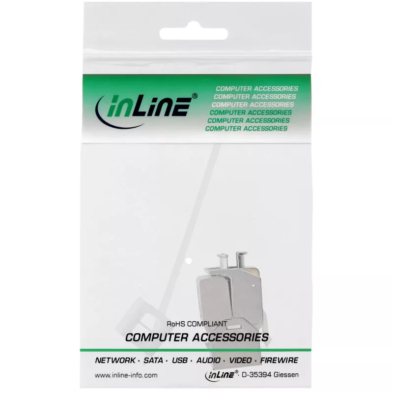 Modulo snap-in keystone jack RJ45 InLine Cat.6a, con copertura antipolvere rossa