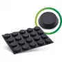 Piedini in gomma InLine 20 pz. confezione neri, forma piatta 1,2 cm, gomma, nero