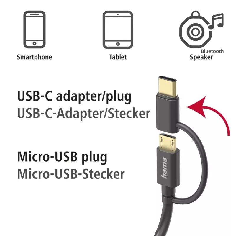 Hama 00201533 Cavo USB USB 2.0 1 m USB A Micro-USB B Nero