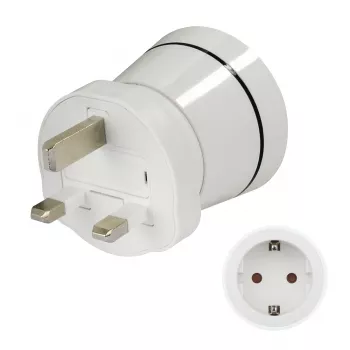 Hama 00223433 Adattatore da viaggio Type G (UK) Type C (spina europea)+Type F Bianco