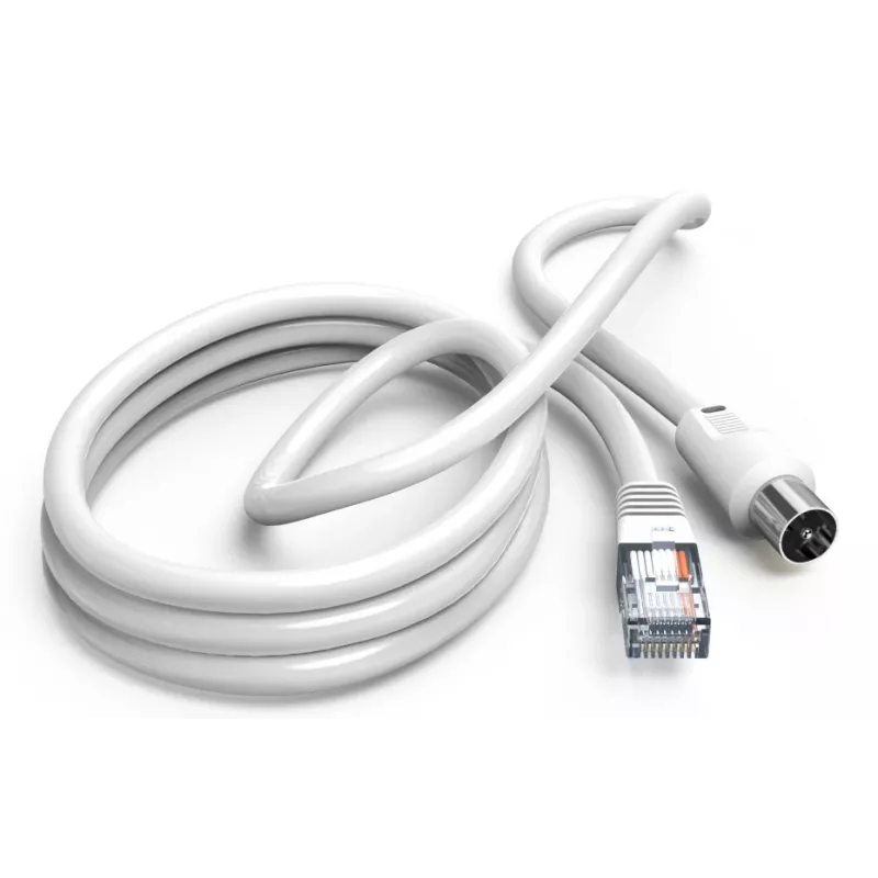 Hama 00205032 Cavo coassiale 2,5 m RJ-45 Bianco