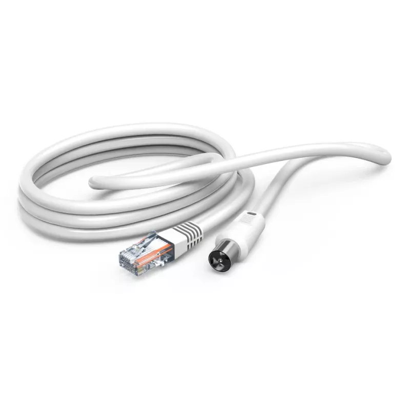 Hama 00205032 Cavo coassiale 2,5 m RJ-45 Bianco