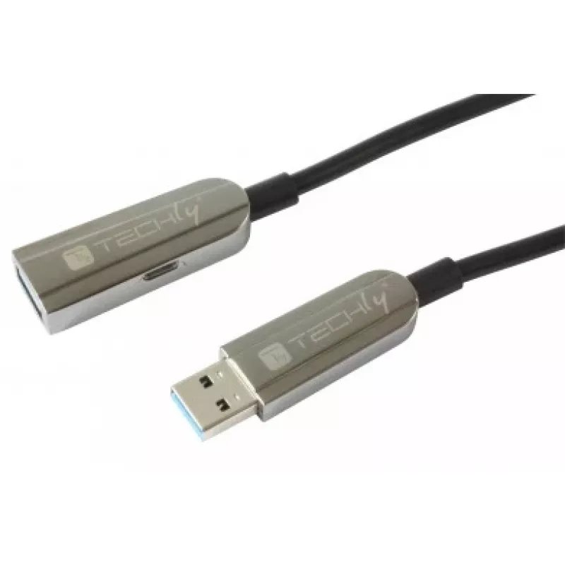 Techly ICOC U3AMF-HY-020 Cavo USB USB 3.2 Gen 1 (3.1 Gen 1) 20 m USB A nero