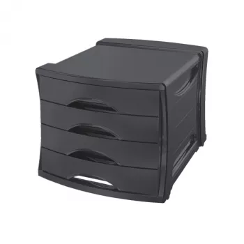 Esselte cassettiera Vivida 4 cassetti, 4 cassetto/i, plastica, nero, 210 g, 254 x 350 x 61 mm
