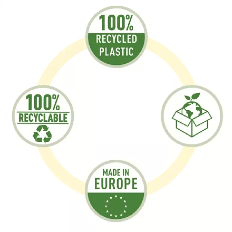 Esselte Recycle Pocket A5, 150 x 210 mm (A5), trasparente, polipropilene (PP), orizzontale/verticale, apertura superiore, 0,07 mm