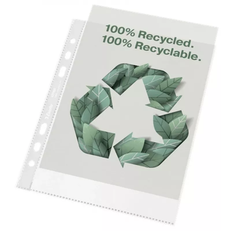 Esselte Recycle Pocket A5, 150 x 210 mm (A5), trasparente, polipropilene (PP), orizzontale/verticale, apertura superiore, 0,07 mm