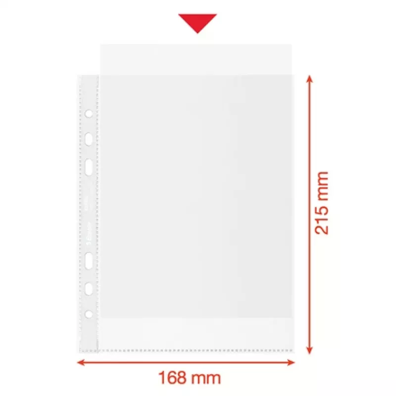 Esselte Recycle Pocket A5, 150 x 210 mm (A5), trasparente, polipropilene (PP), orizzontale/verticale, apertura superiore, 0,07 mm