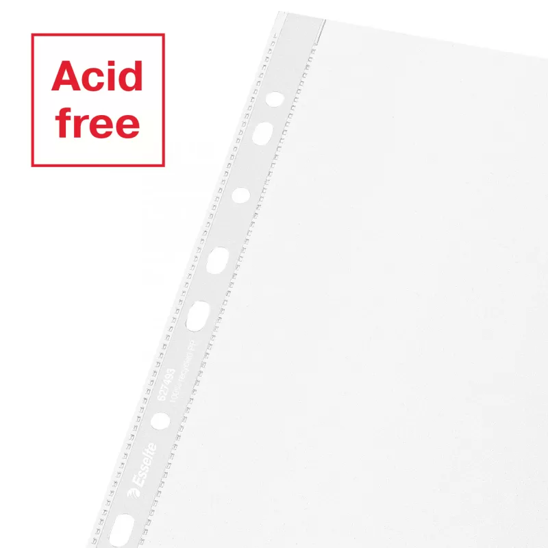 Esselte Recycle Pocket A4, 210 x 297 mm (A4), trasparente, polipropilene (PP), verticale, apertura superiore, 0,07 mm