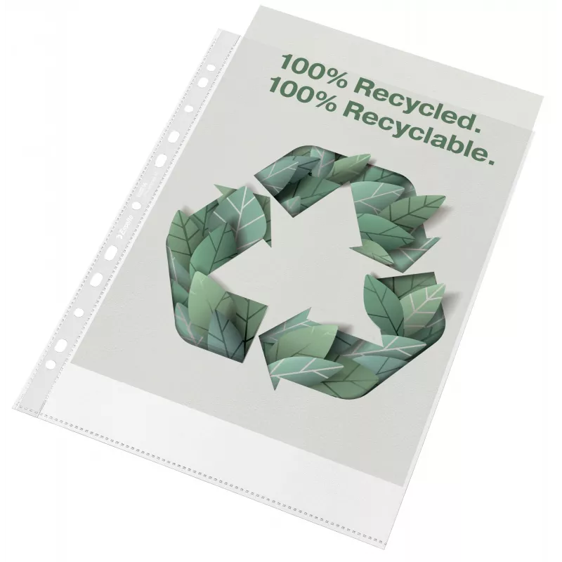 Esselte Recycle Pocket A4, 210 x 297 mm (A4), trasparente, polipropilene (PP), verticale, apertura superiore, 0,07 mm