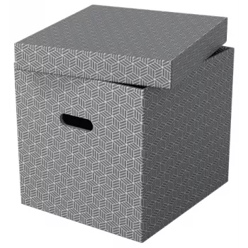 Esselte scatola contenitore Home Storage Box Cube, confezione da 3, cartone, grigio, 320 mm, 315 mm, 365 mm, 850 g