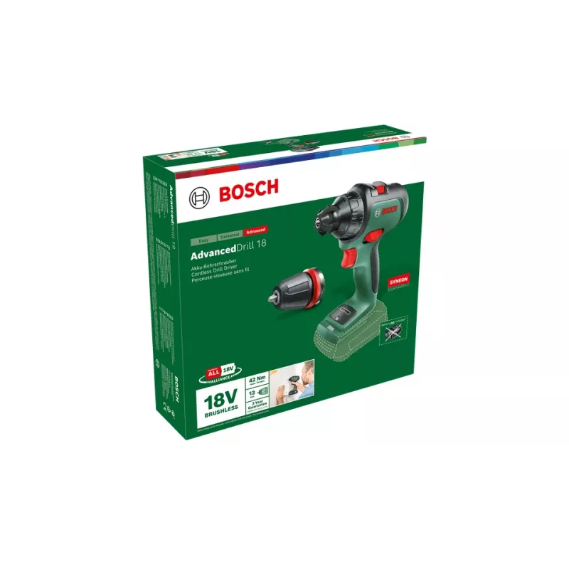 Bosch AdvancedDrill 18 1350 giri/min mandrino autoserrante 1 kg verde